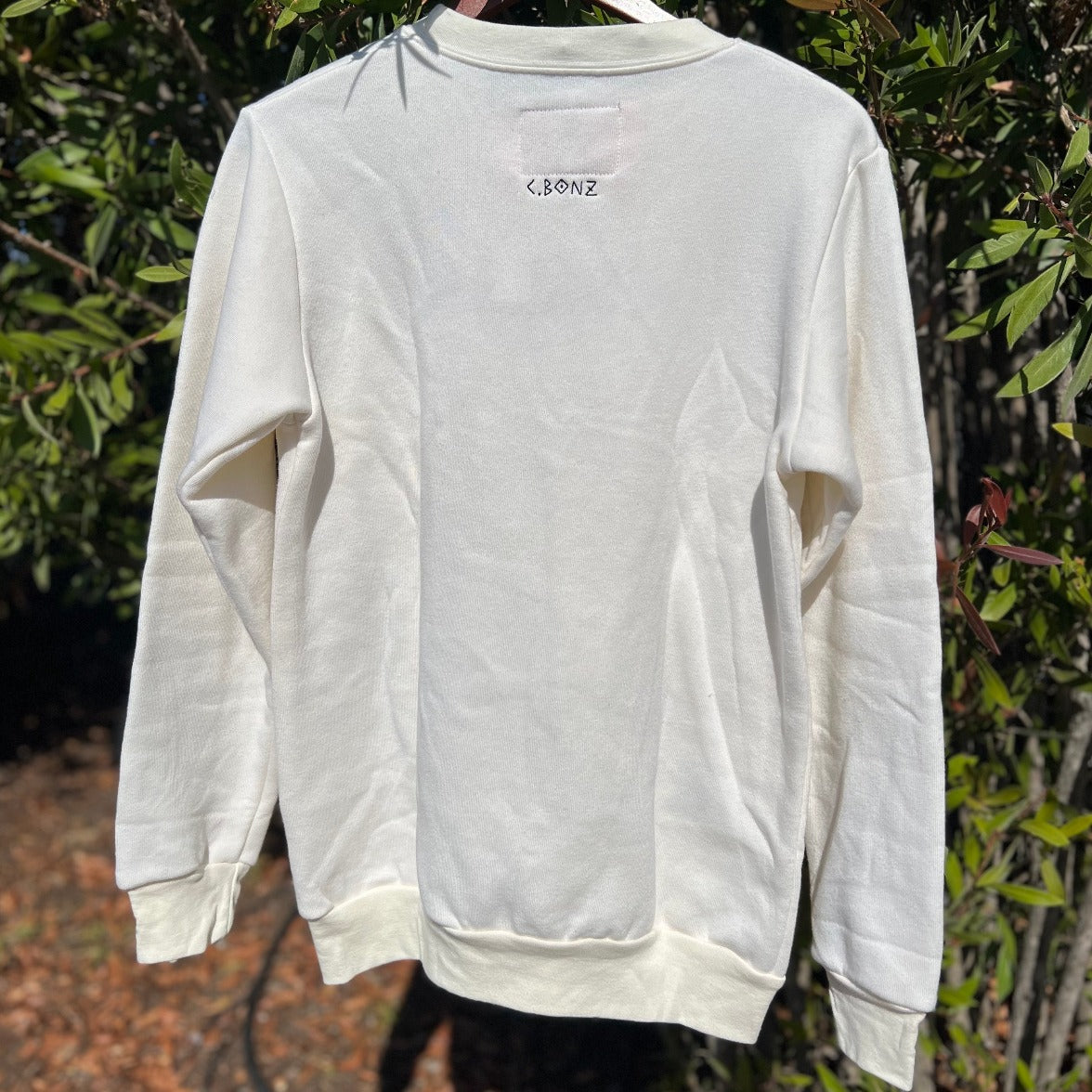 2 Mini Logo Sweatshirt in Cream by Esalen x C.Bonz