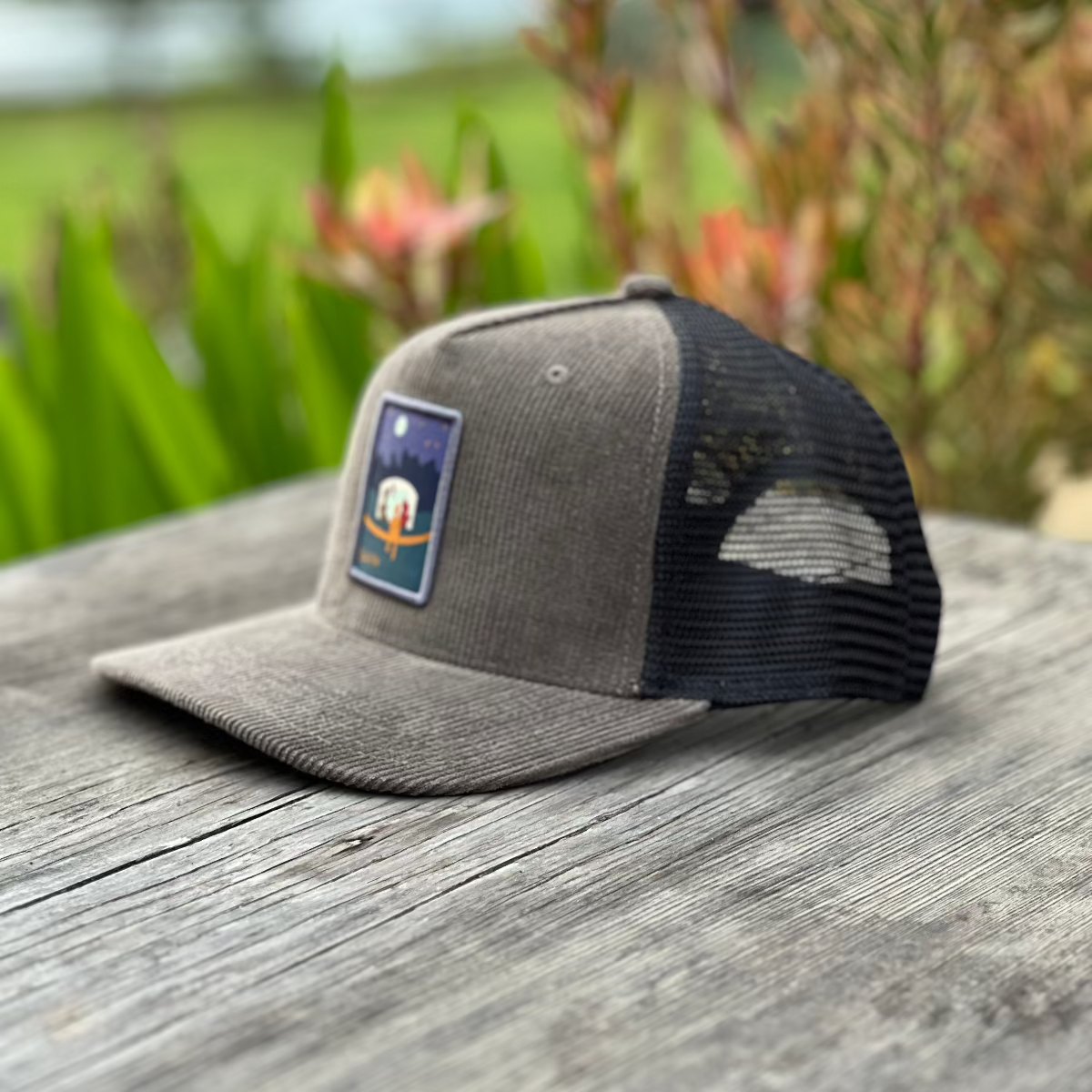 Lodge Campfire Trucker Hat in Dark Grey