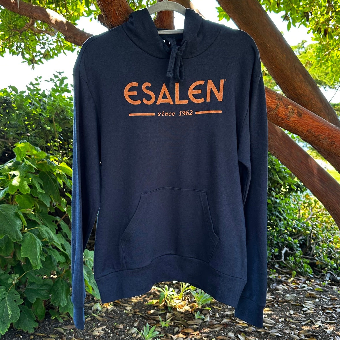 1962 Esalen Logo Hoodie in Navy Blue - Classic Collection