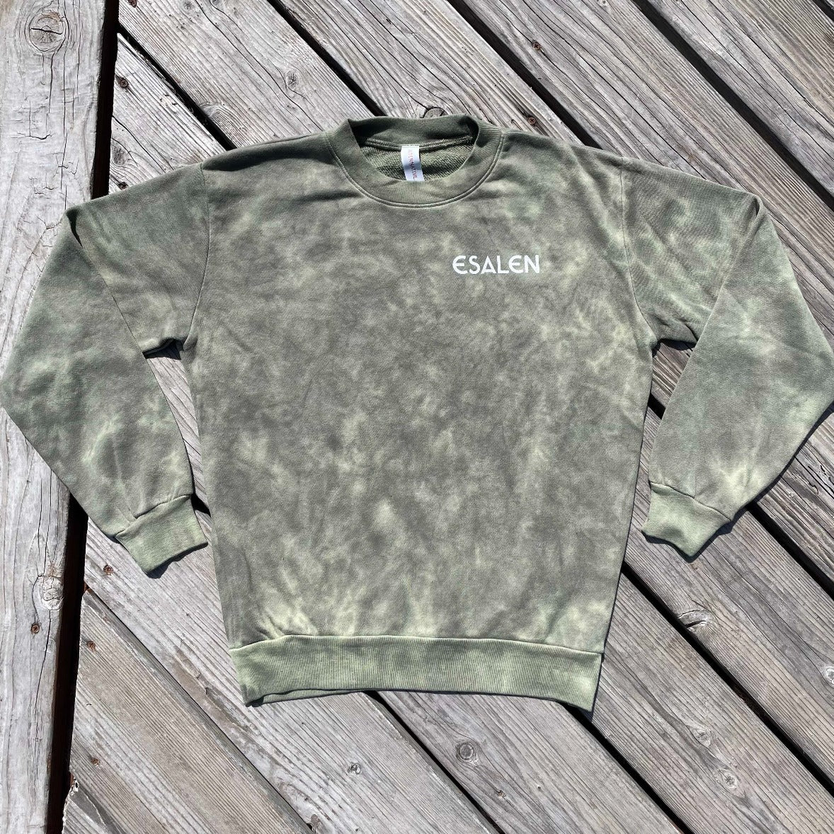 Tie Dye Esalen Logo Sweatshirt in Olive