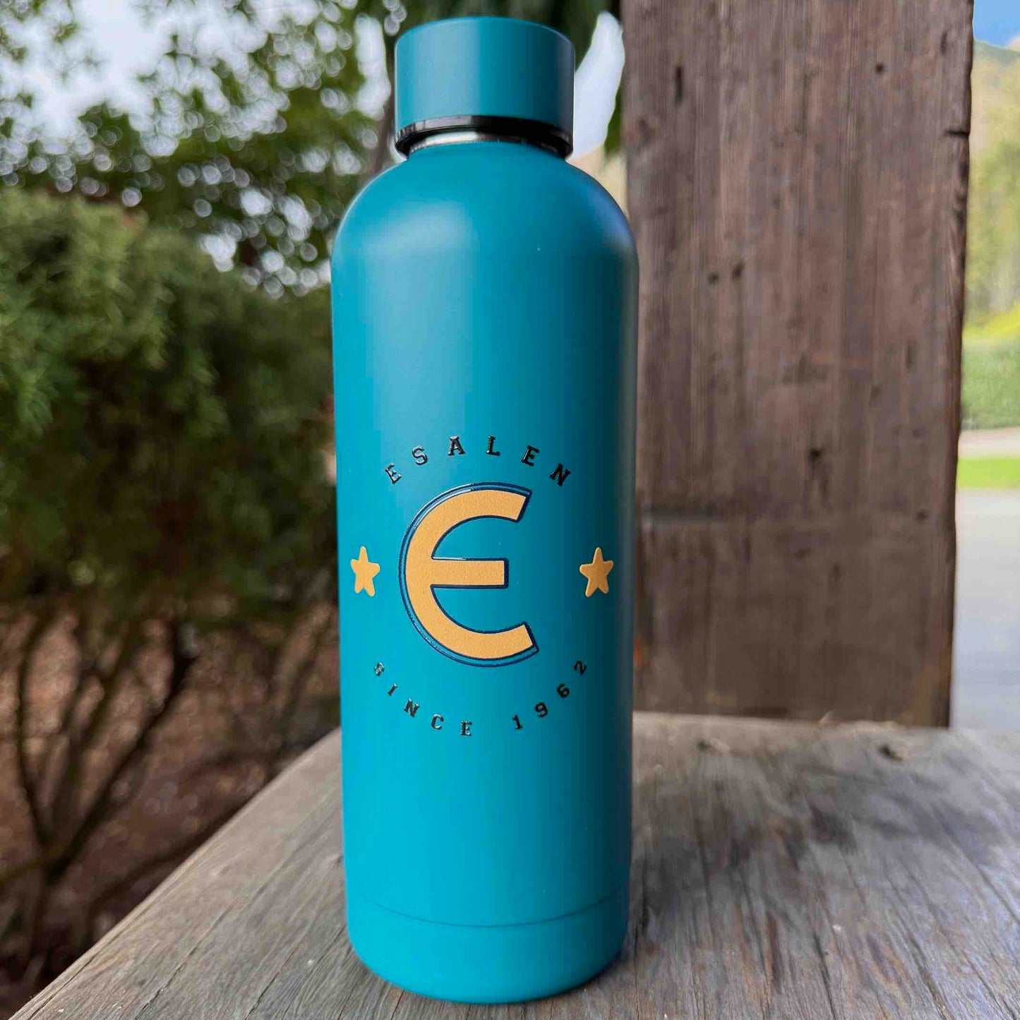 Heritage Esalen Since 1962 Logo Water Bottle in Teal