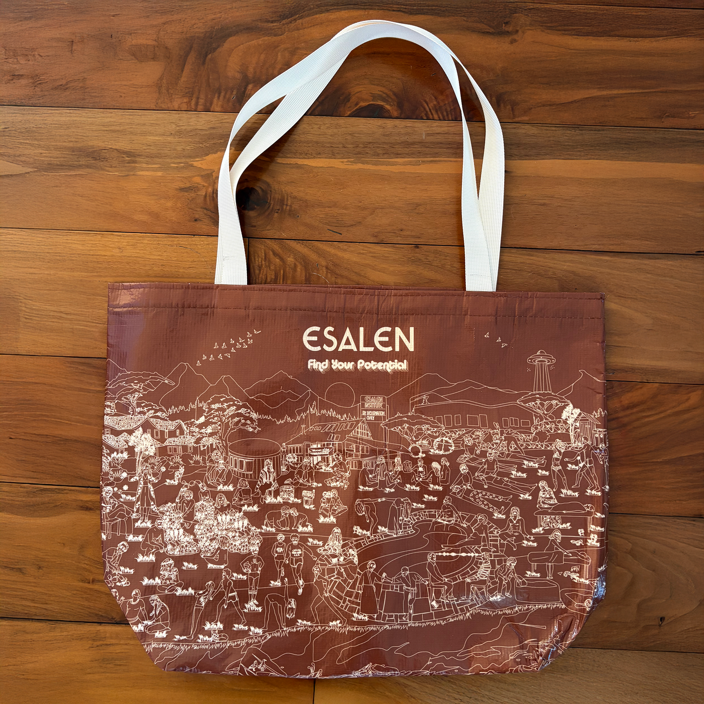 Esalen 70's Campus Sketch Tote Bag