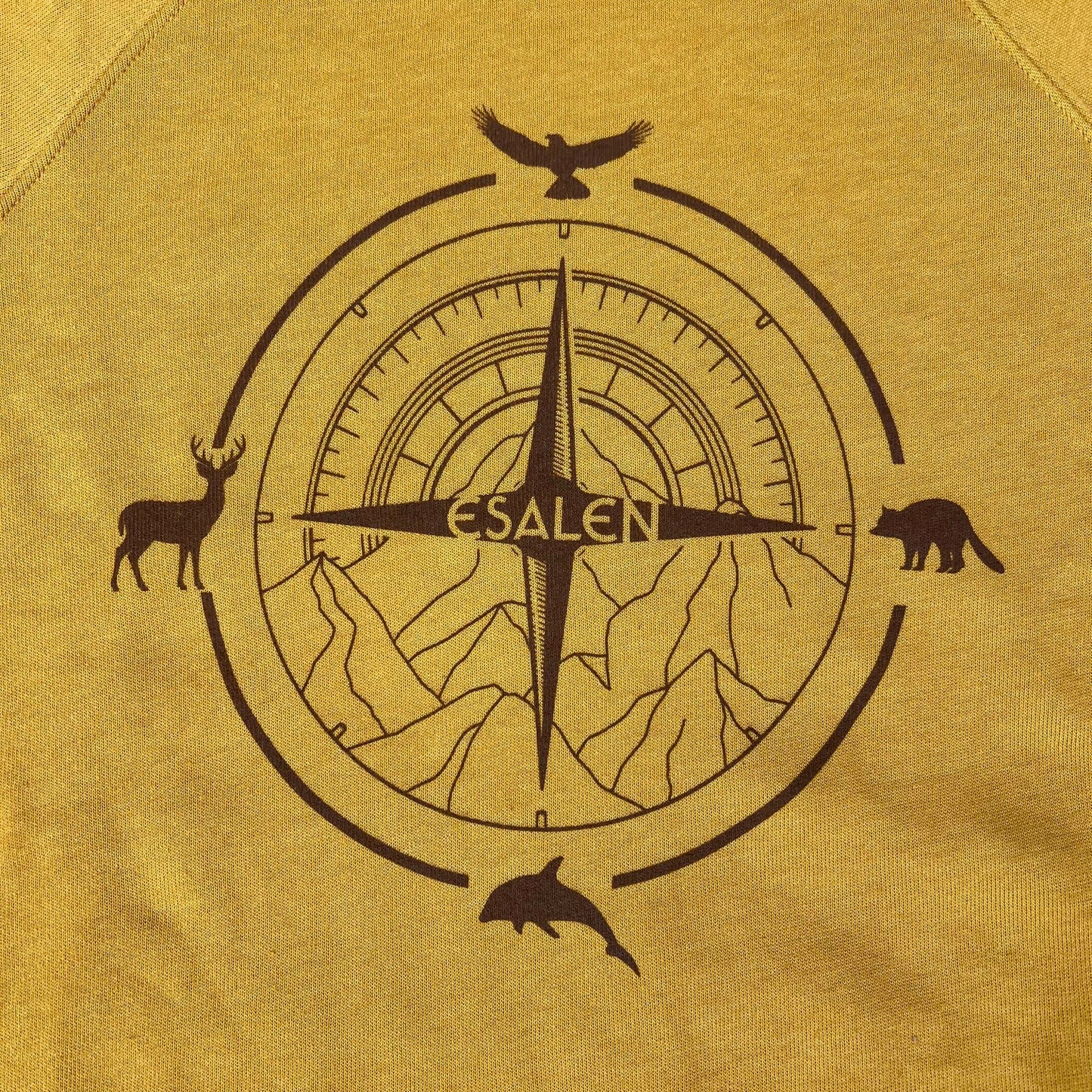 Esalen Compass Grid Raglan Sweatshirt in Heather Mustard