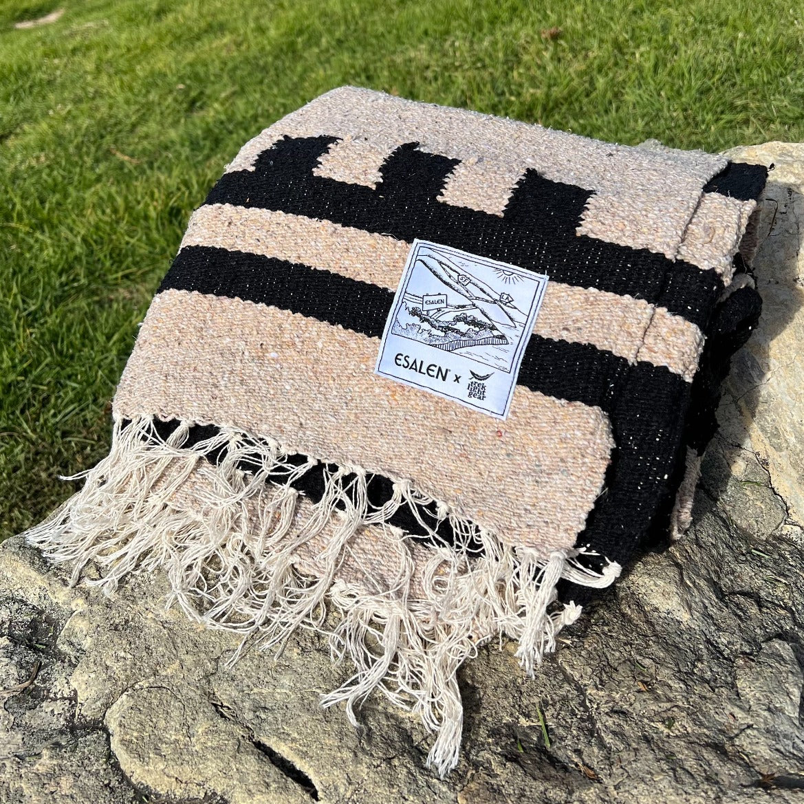 Esalen x Trek Light Gear Divided Sky Blanket in Black & Tan
