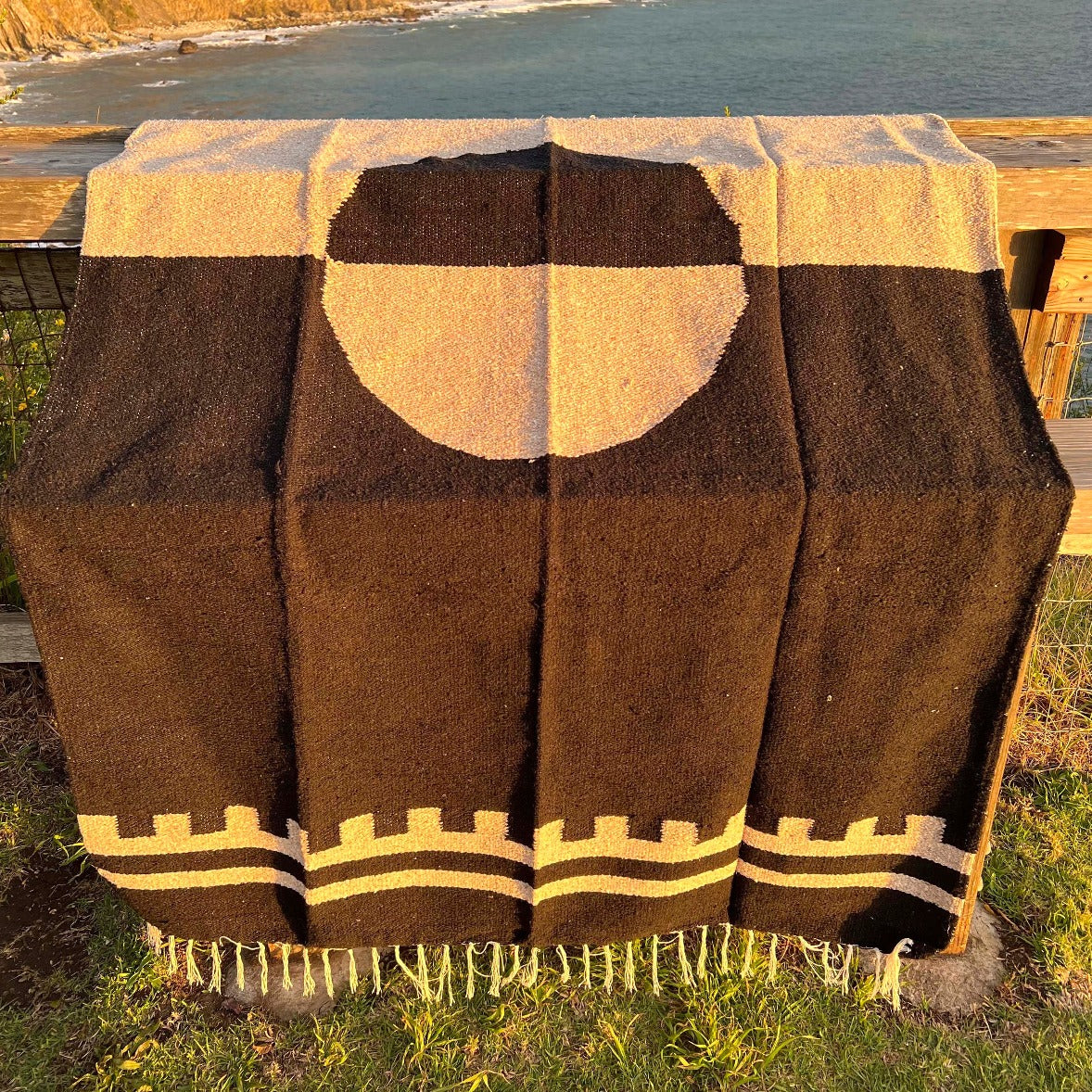 Esalen x Trek Light Gear Divided Sky Blanket in Black & Tan