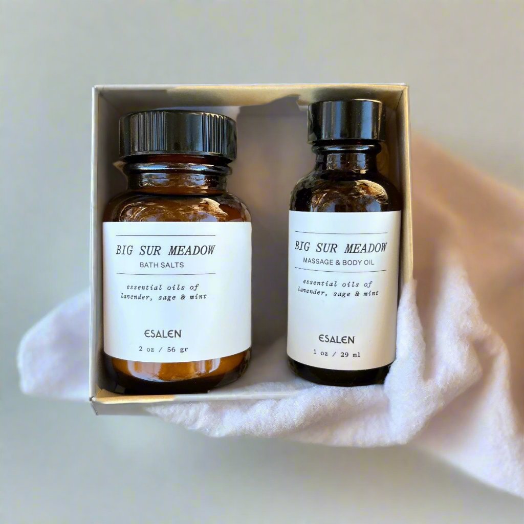 Esalen Bath & Body Big Sur Meadow Bath Salt & Body Oil Gift Set by Esalen