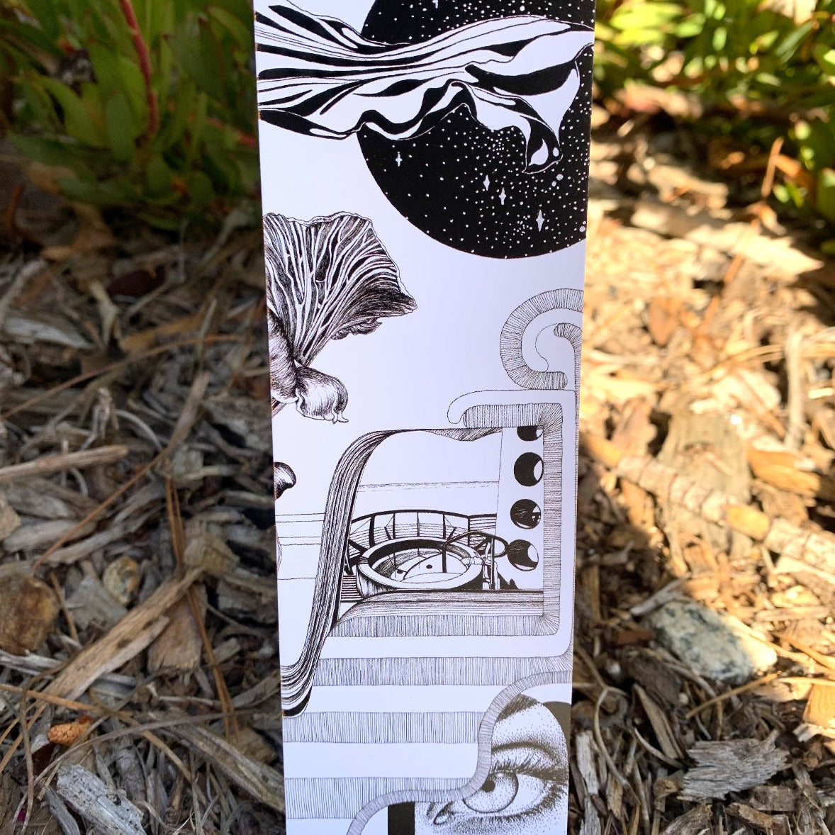 Esalen Books - Psychedelic Bath Bookmark by Nila Frederiksen on nature background