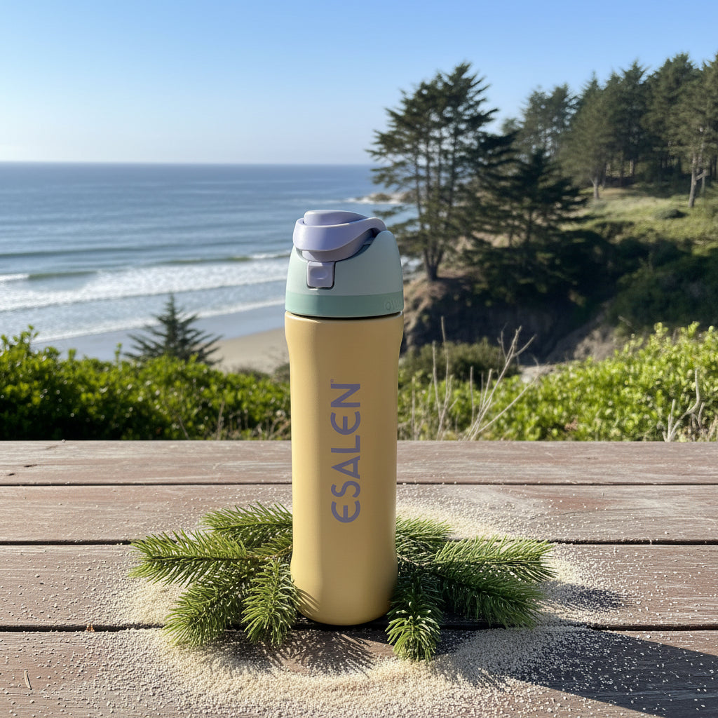 Esalen Classic Logo Owala FreeSip Bottle in Beachfront