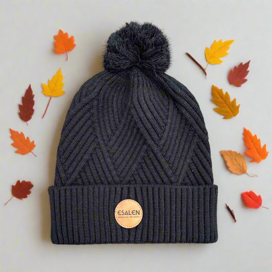 Pom Pom Beanie in Black