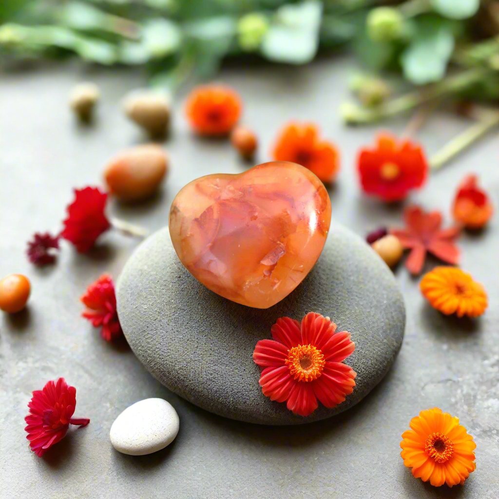 Carnelian Heart Stone