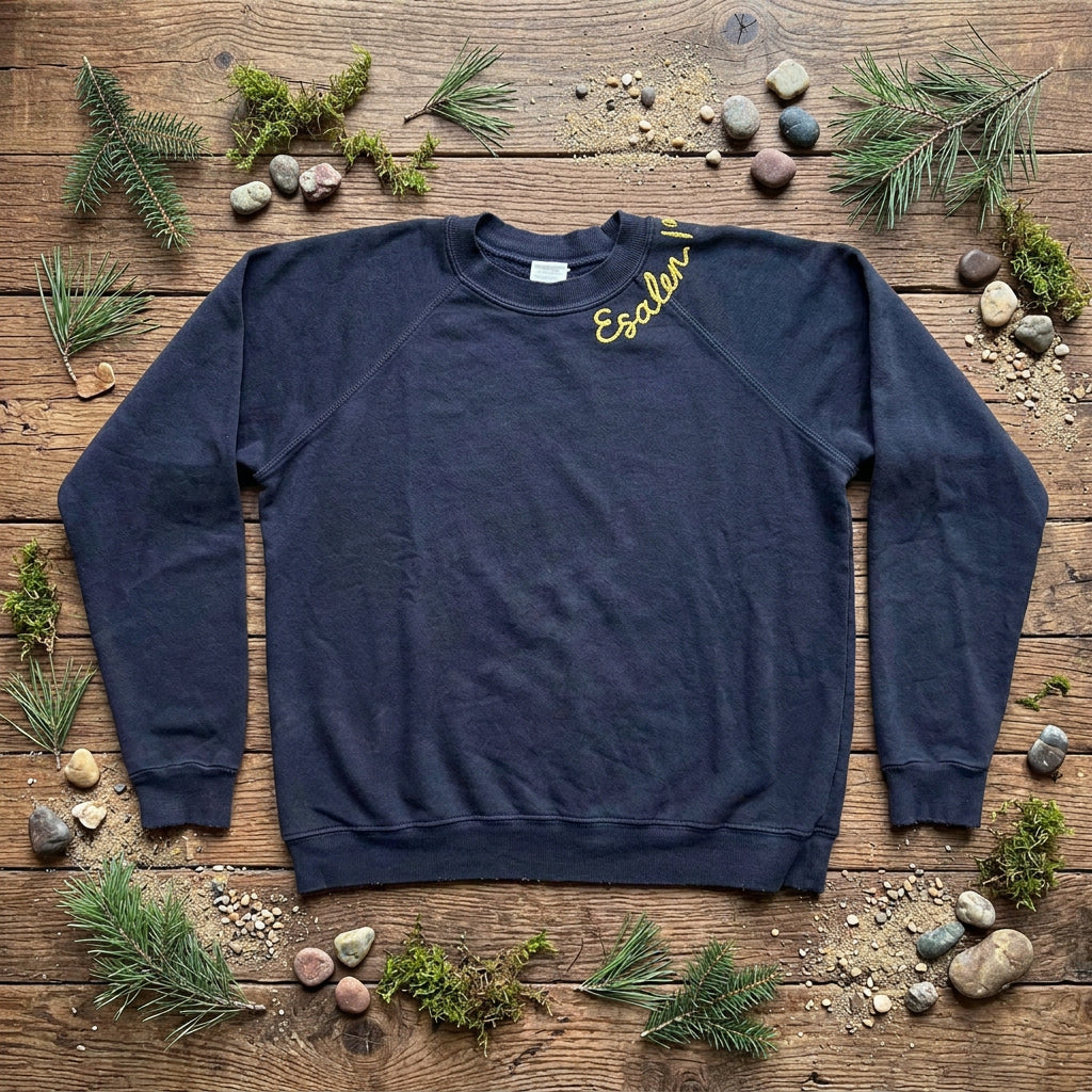 Esalen 1962 Embroidered Sweatshirt in Charcoal Grey