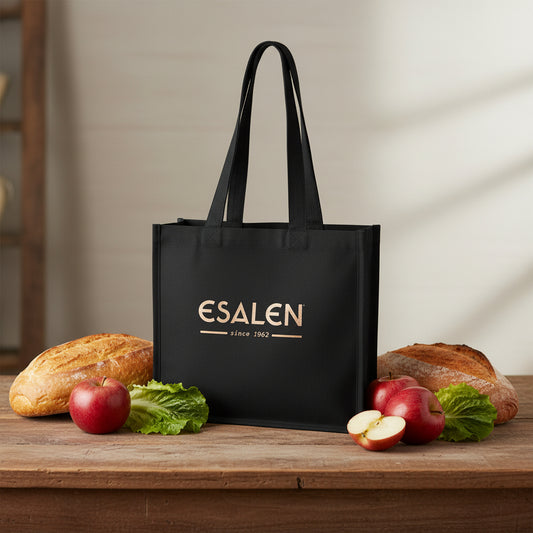 Esalen 1962 Logo Grocery Tote Bag in Black