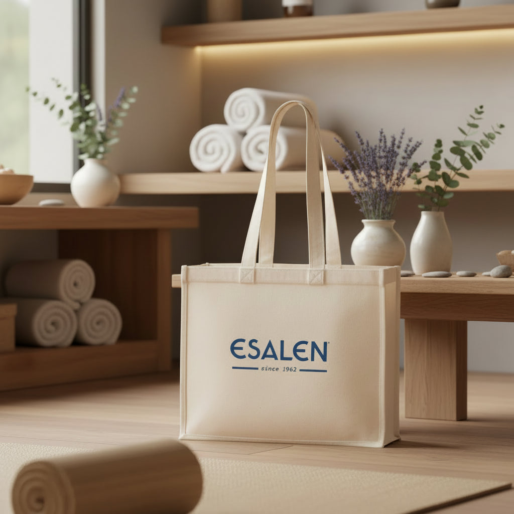Esalen 1962 Logo Grocery Tote Bag in Natural