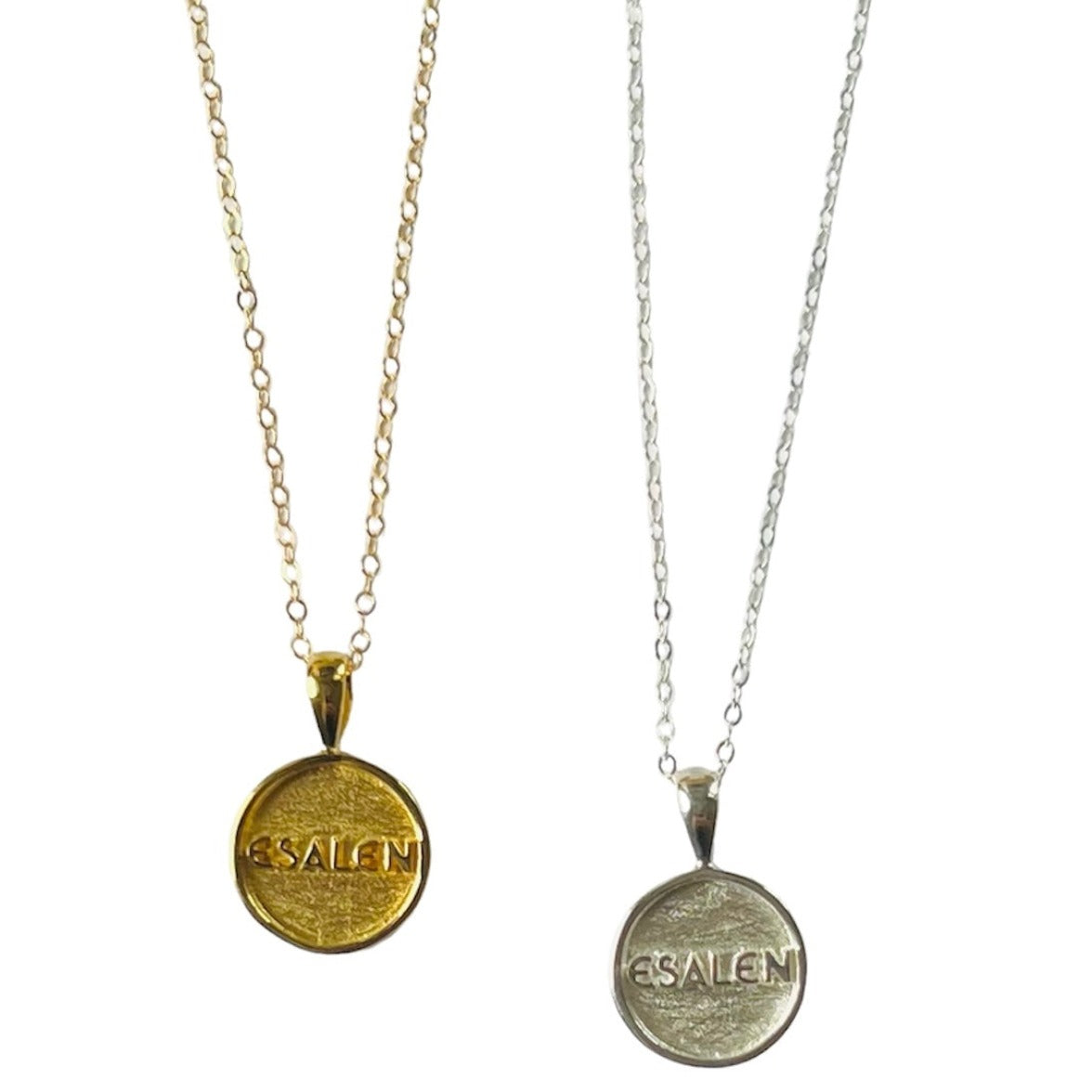 Esalen Accessories - Esalen Charm Necklace in Gold, with silver necklace,  isolated