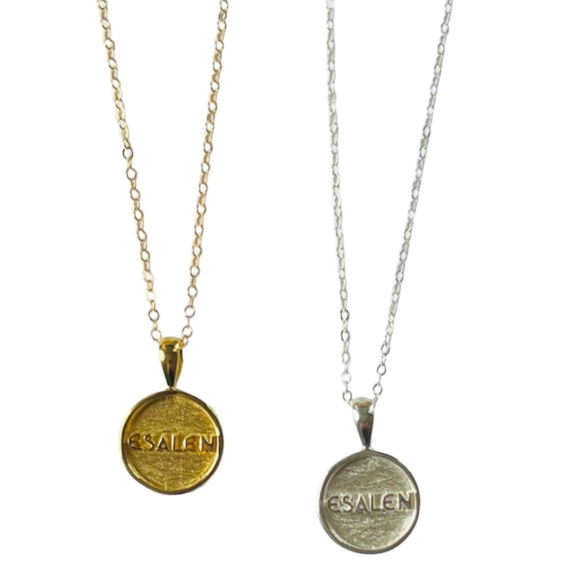 Esalen Accessories - Esalen Charm Necklace in Silver, isolated with gold necklace