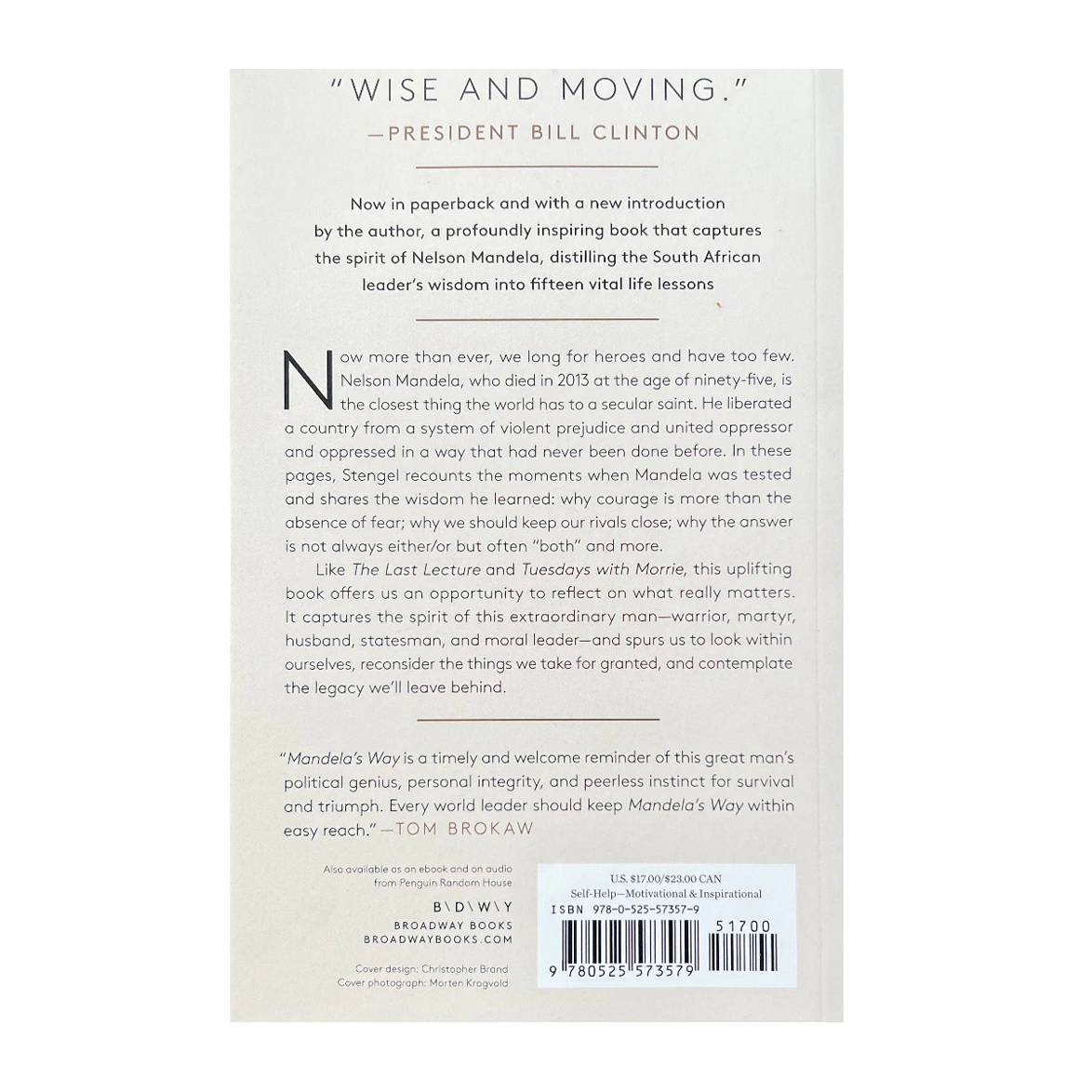 Esalen Books - Mandela's Way by Richard Stengel, back cover