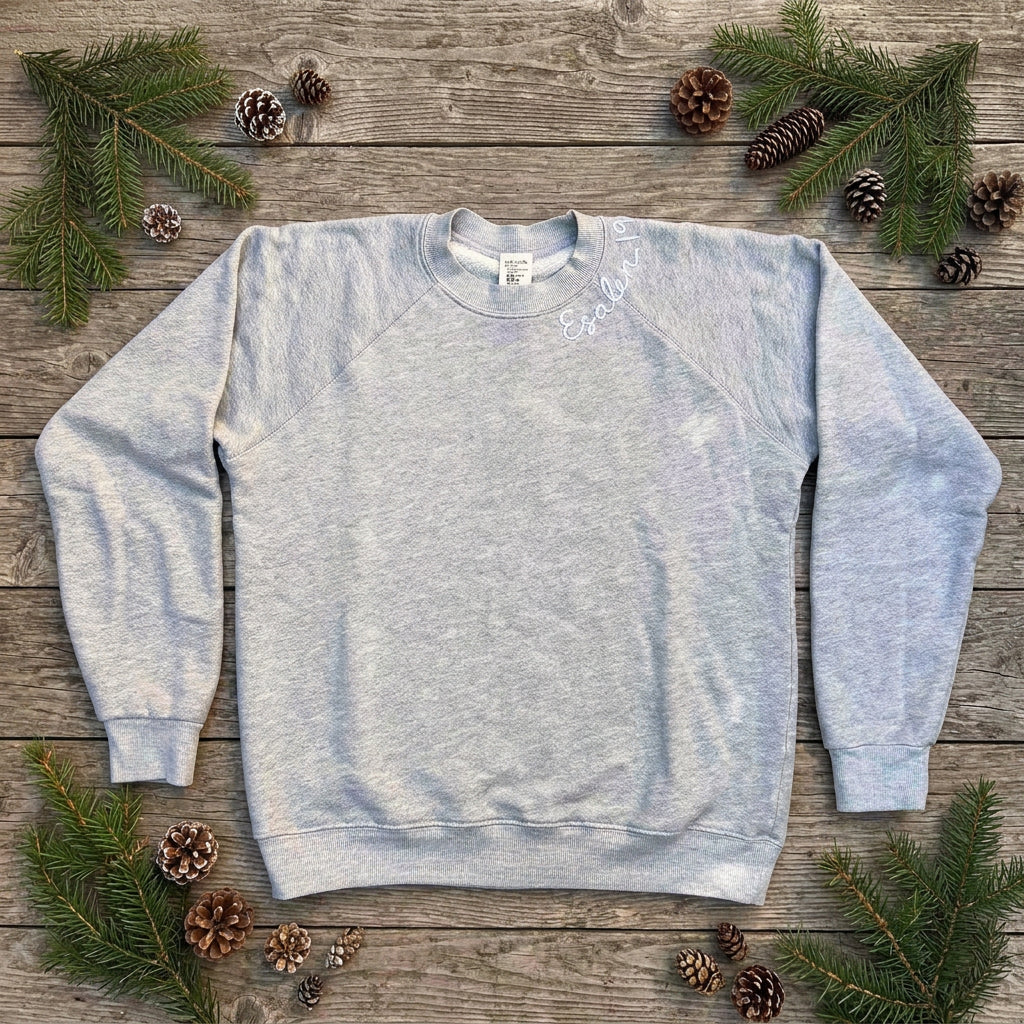 Esalen 1962 Embroidered Sweatshirt in Heather Grey