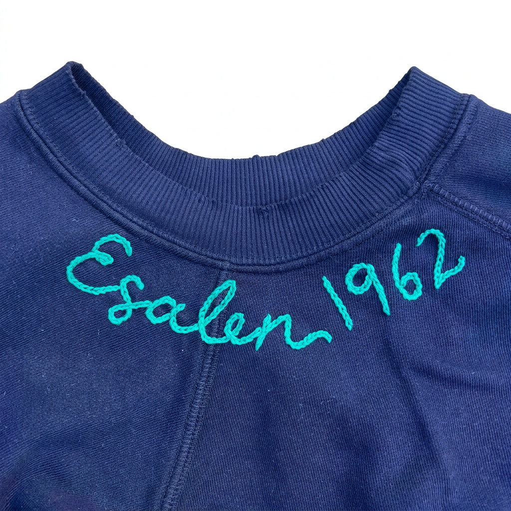 Esalen 1962 Embroidered Sweatshirt in Navy Blue