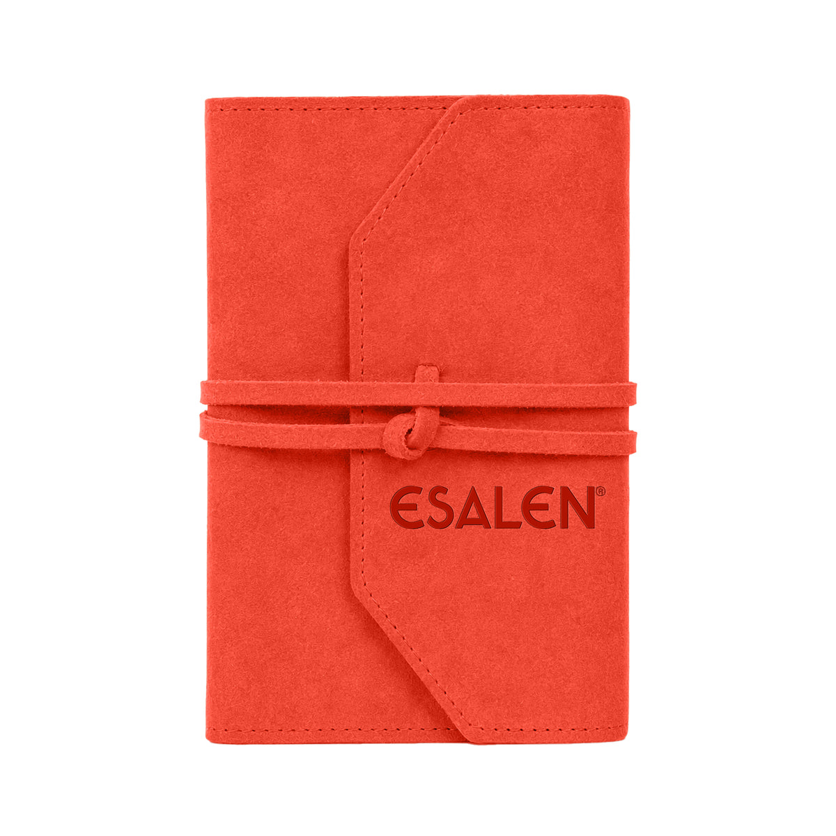 Esalen Logo Suede Tie Journal in Vermilion