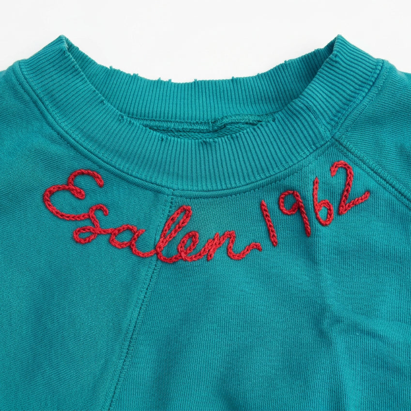 Esalen 1962 Embroidered Sweatshirt in Teal