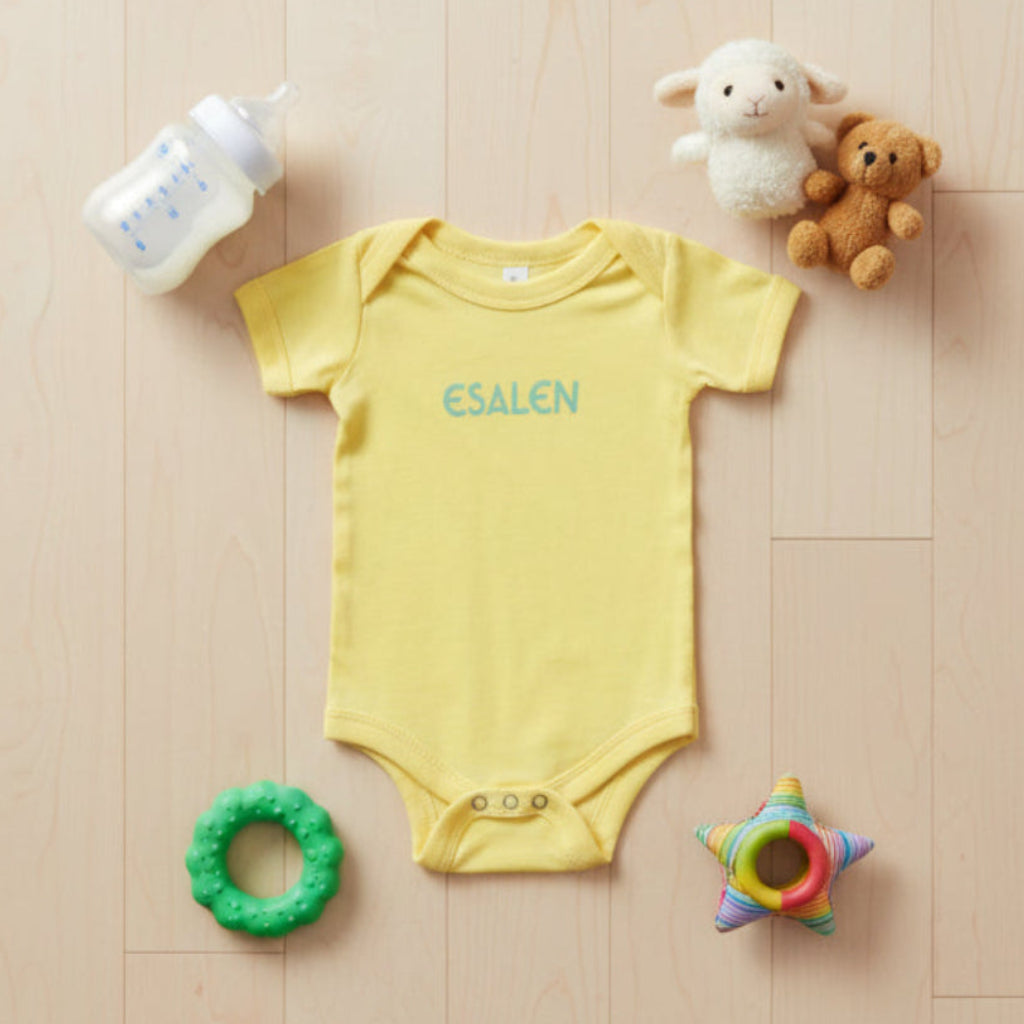 Esalen Classic Logo Infant Onesie in Butter Yellow
