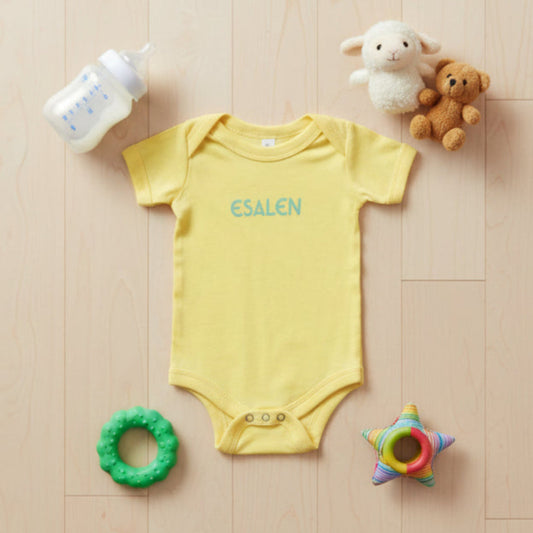 Esalen Classic Logo Infant Onesie in Butter Yellow
