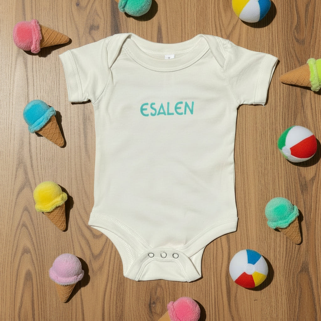 Esalen Classic Logo Infant Onesie in Natural