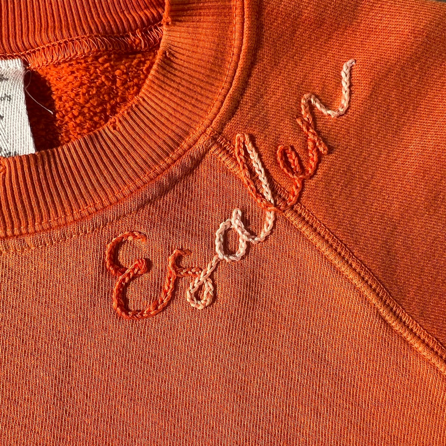 Rainbow Ombre Embroidered Sweatshirt in Orange by ISMBS x Esalen