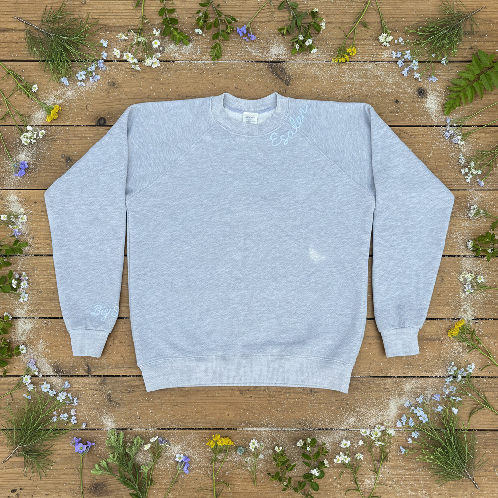 Embroidered Sweatshirt in Heather Grey  by ISMBS x Esalen