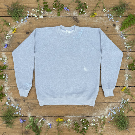 Embroidered Sweatshirt in Heather Grey  by ISMBS x Esalen