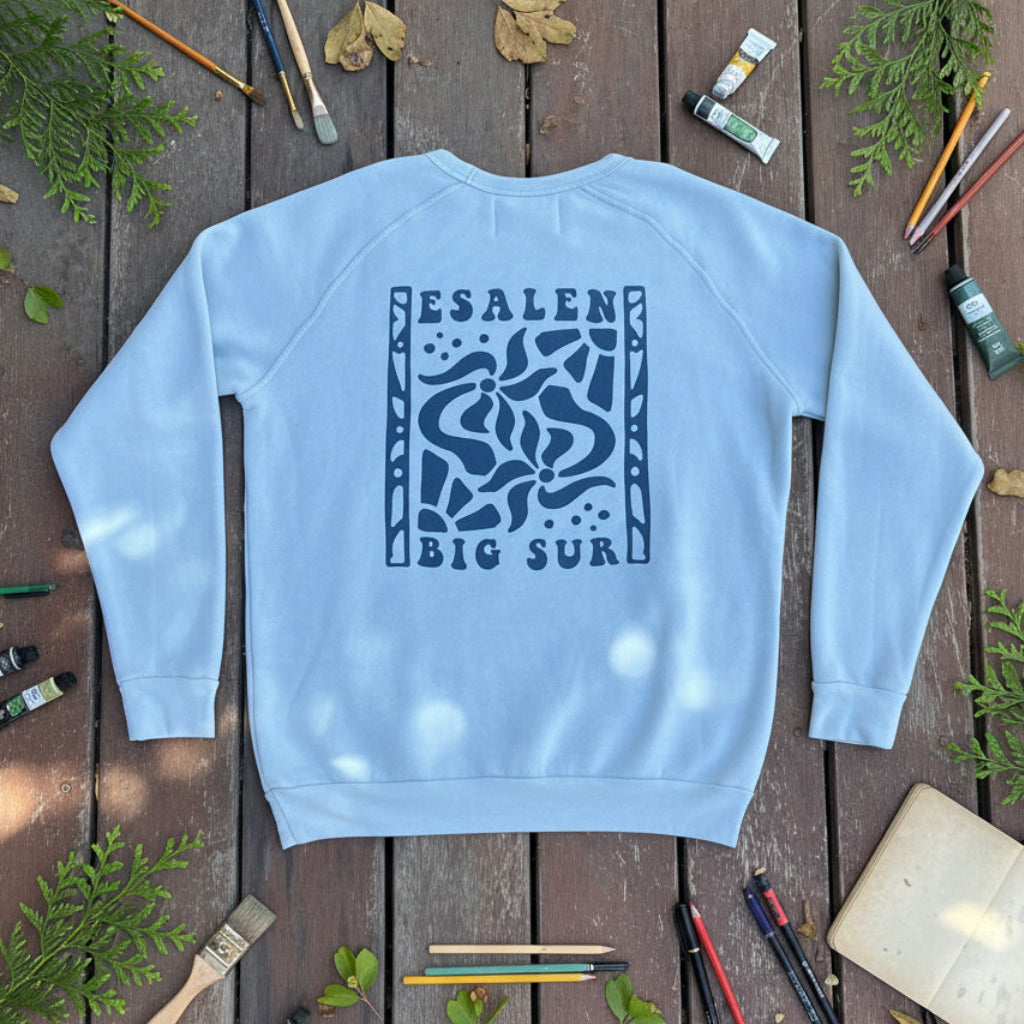 Floral Big Sur Sweatshirt in Sky Blue - Somewhere x Esalen