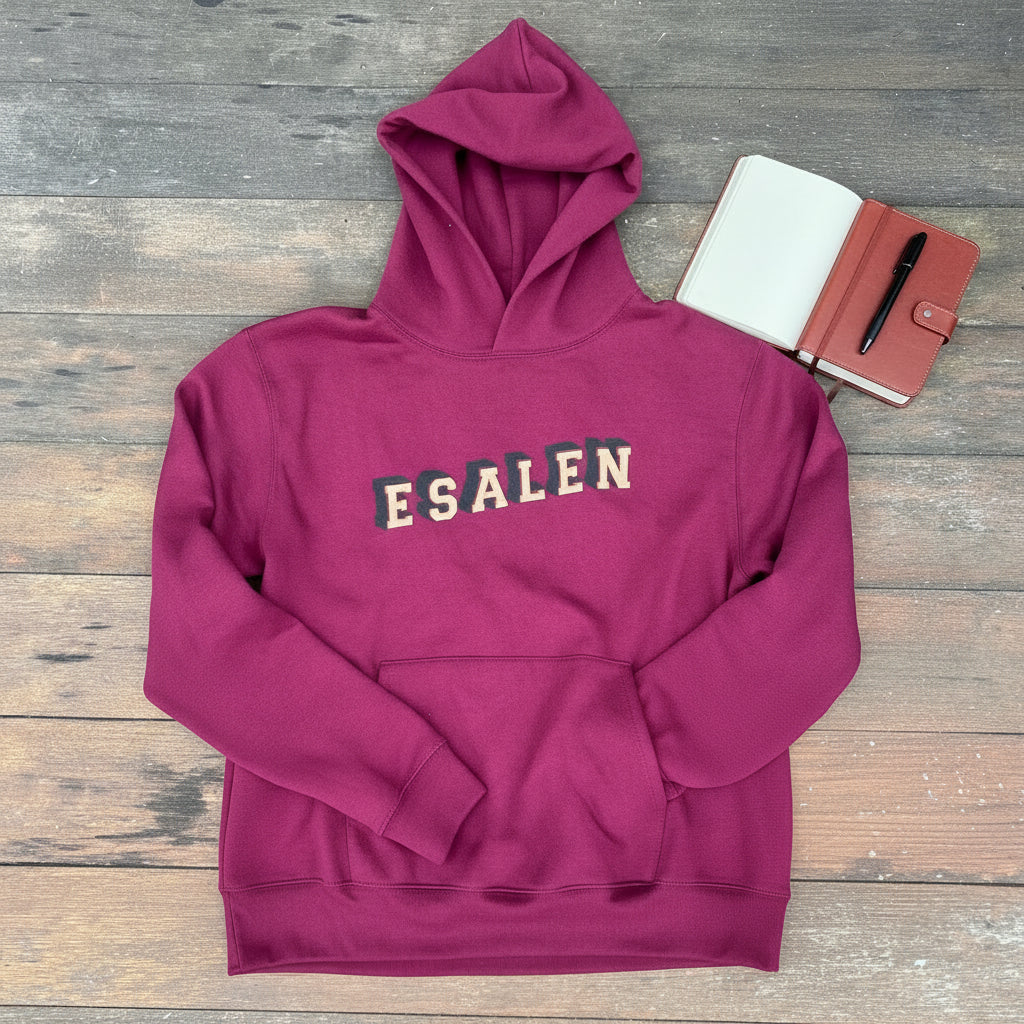 Esalen 3D Logo Heavyweight Hoodie in Maroon