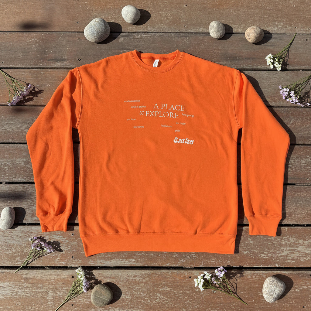 Esalen A Place to Explore Sweatshirt in Orange