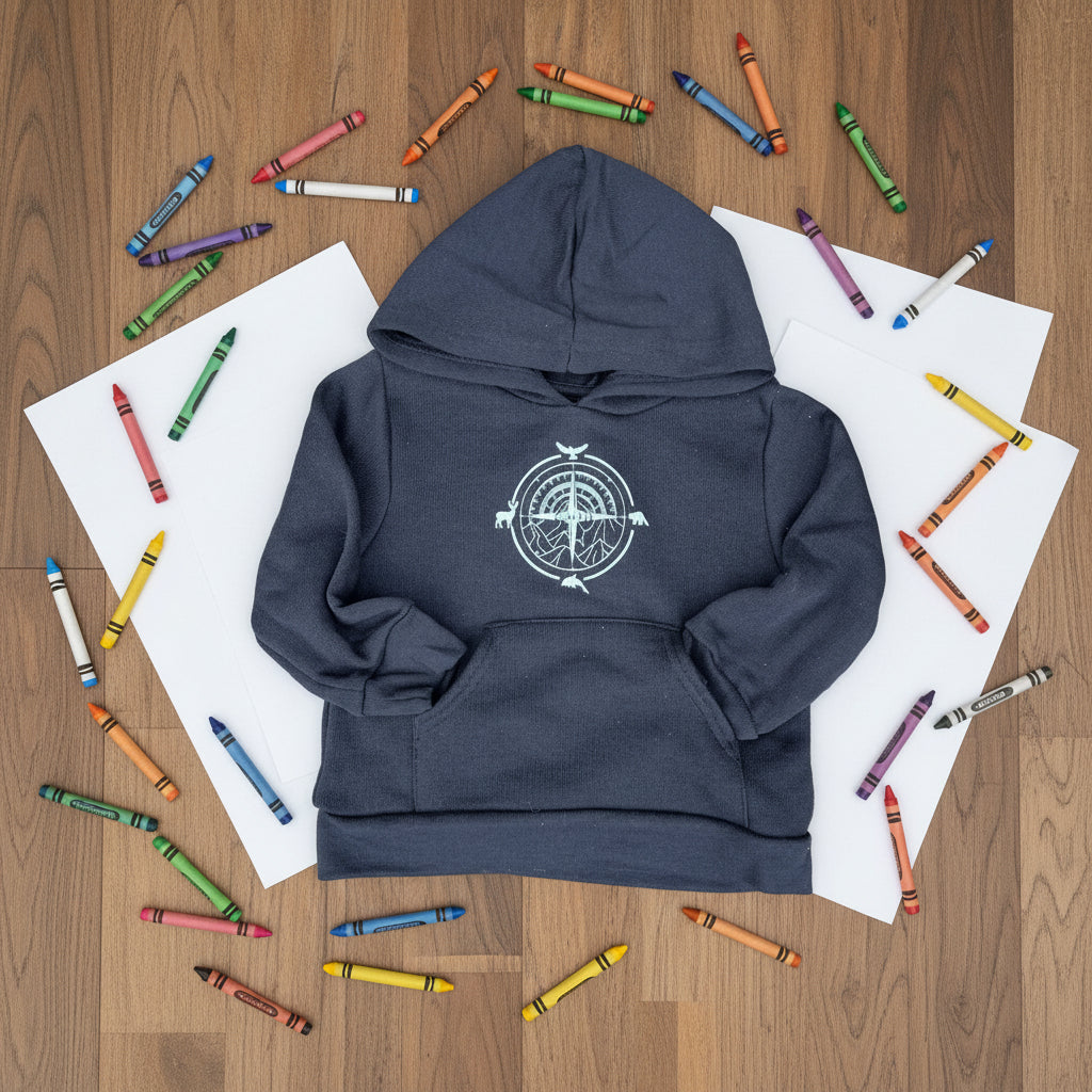 Esalen Toddler Compass Grid Hoodie in Black