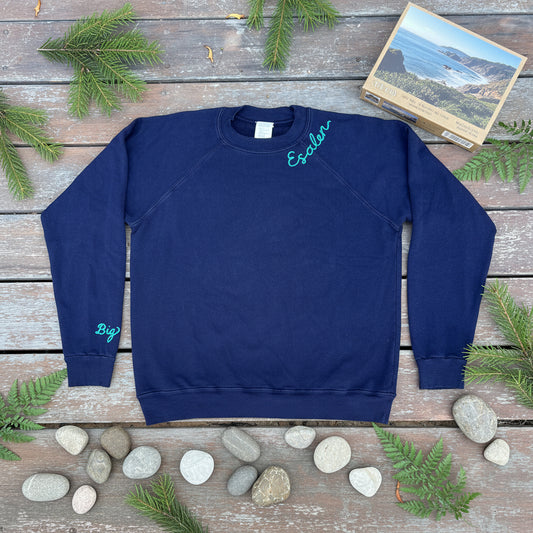 Embroidered Sweatshirt in Navy Blue by ISMBS x Esalen