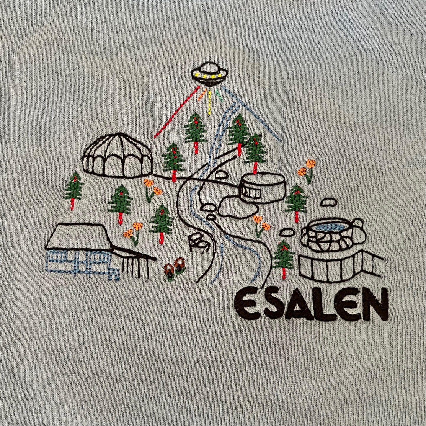 Esalen Campus Embroidered Sweatshirt in Blue by C-Bonz x Esalen