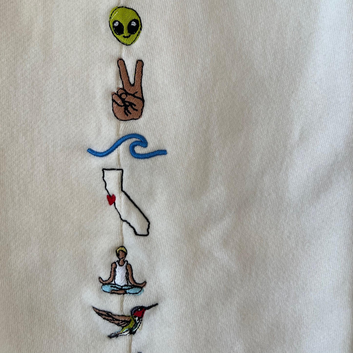 Esalen Embroidered Track Jogger Pant in Cream by C-Bonz x Esalen