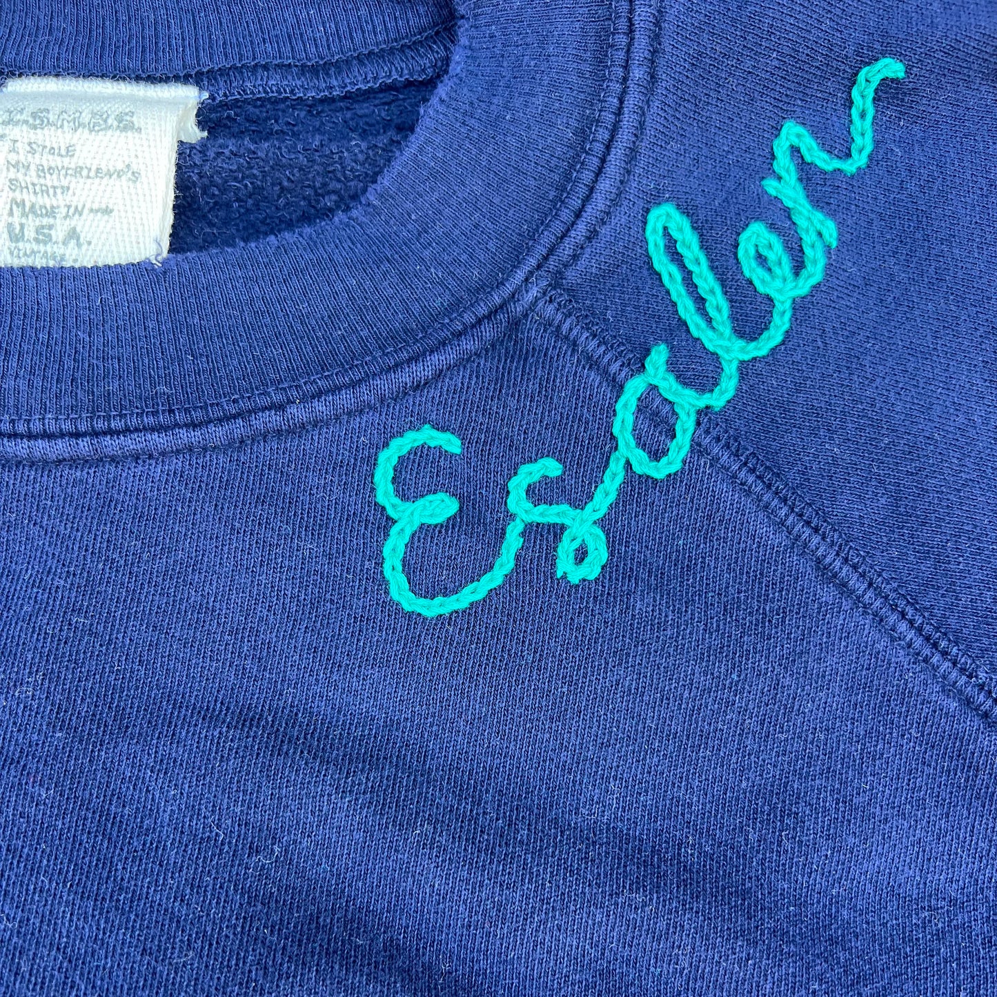 Embroidered Sweatshirt in Navy Blue by ISMBS x Esalen