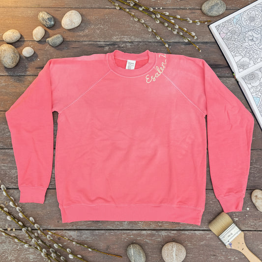 Petal Bloom Esalen 2026 Logo Sweatshirt in Coral - ISMBS x Esalen