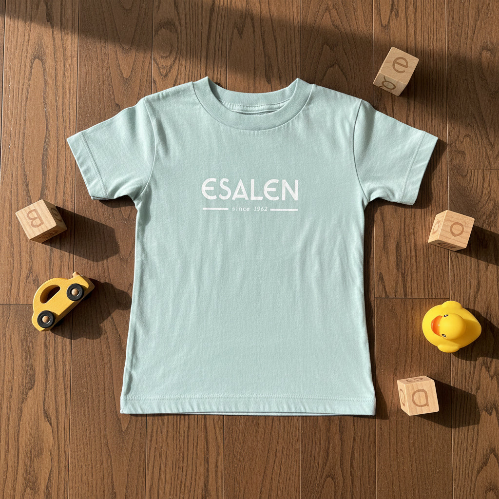 Esalen Classic Logo Toddler T-Shirt in Dusty Blue