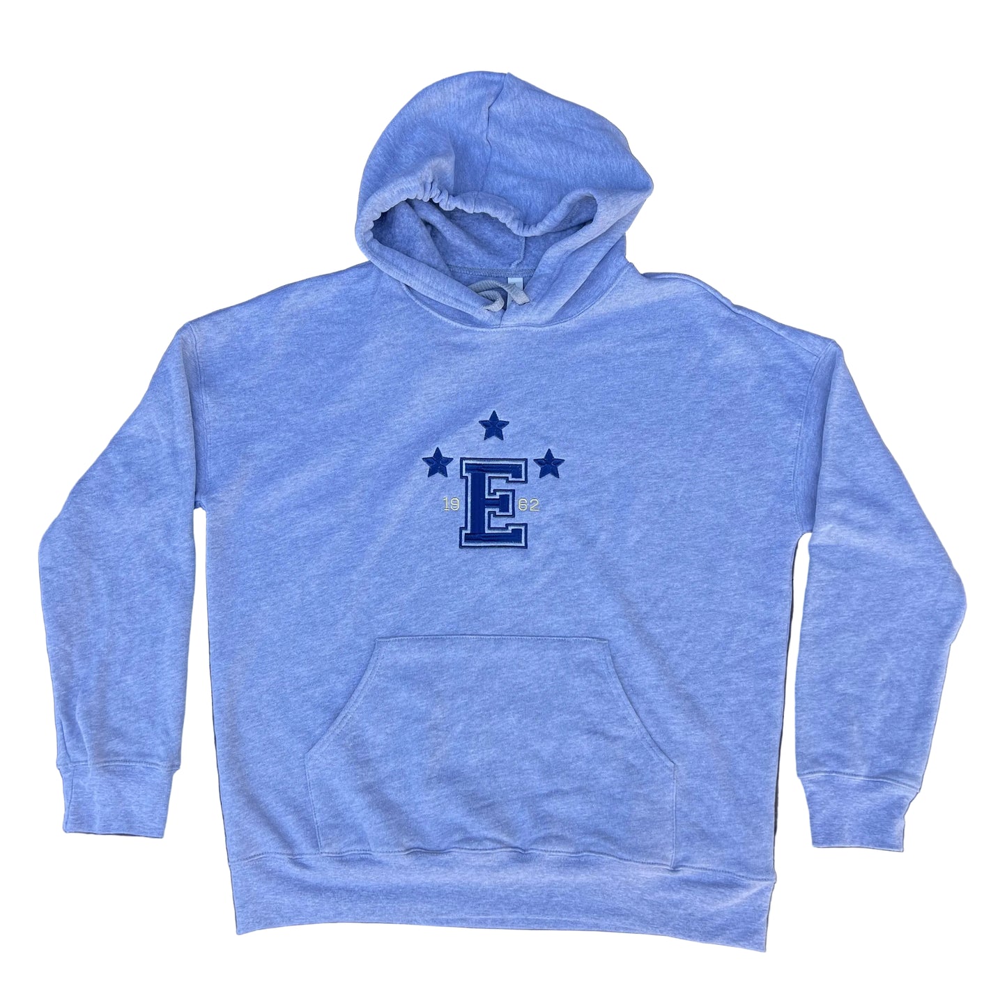 Stars & Esalen E Logo Embroidered Hoodie in Heather Grey