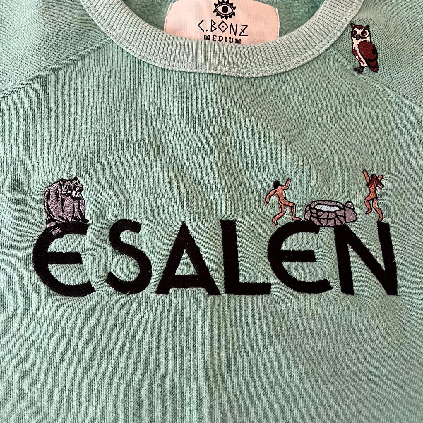 Esalen & Friends Embroidered Sweatshirt in Green by C-Bonz x Esalen