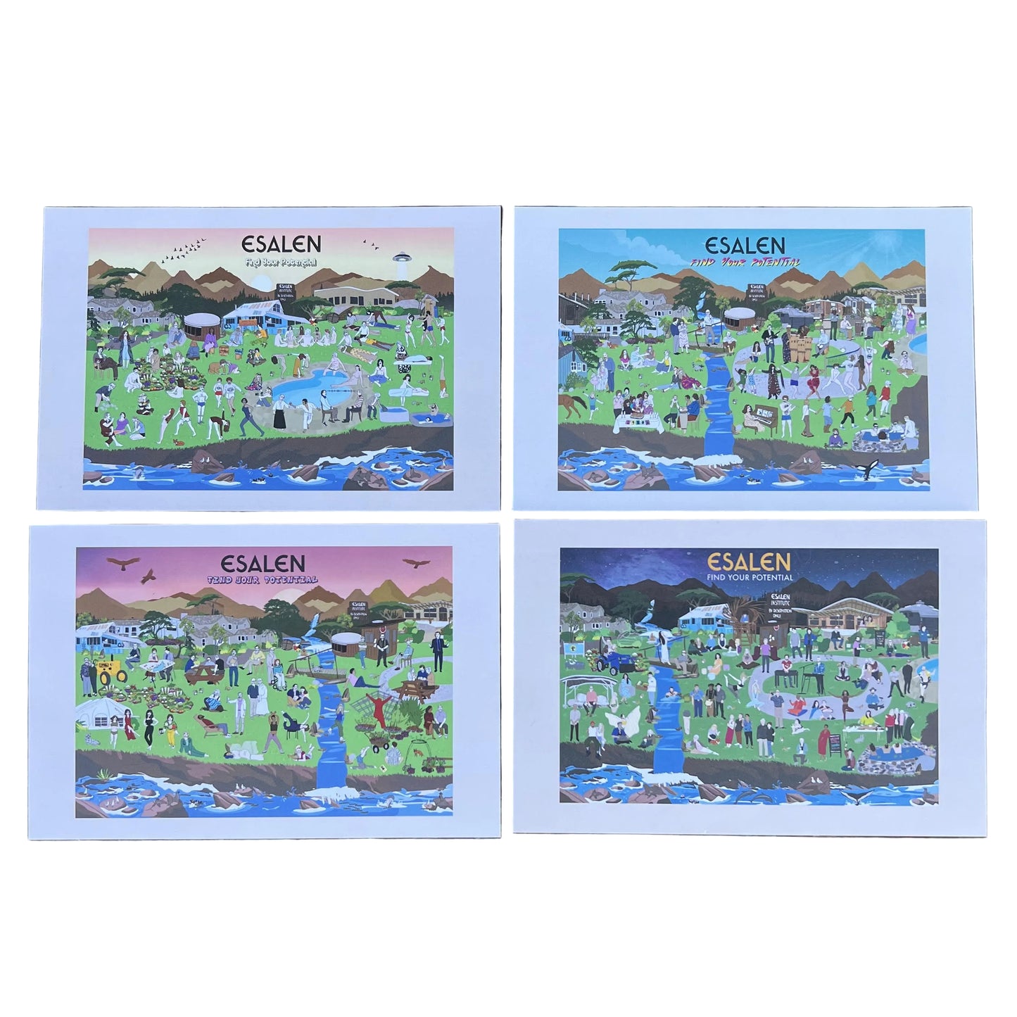 Esalen Illustrated Postcard 4-Pack