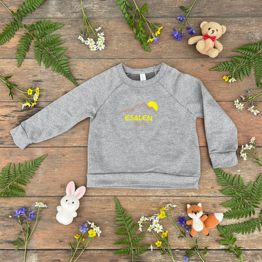 Esalen Toddler Big Sur Mt Sun Raglan Sweatshirt in Deep Heather Grey