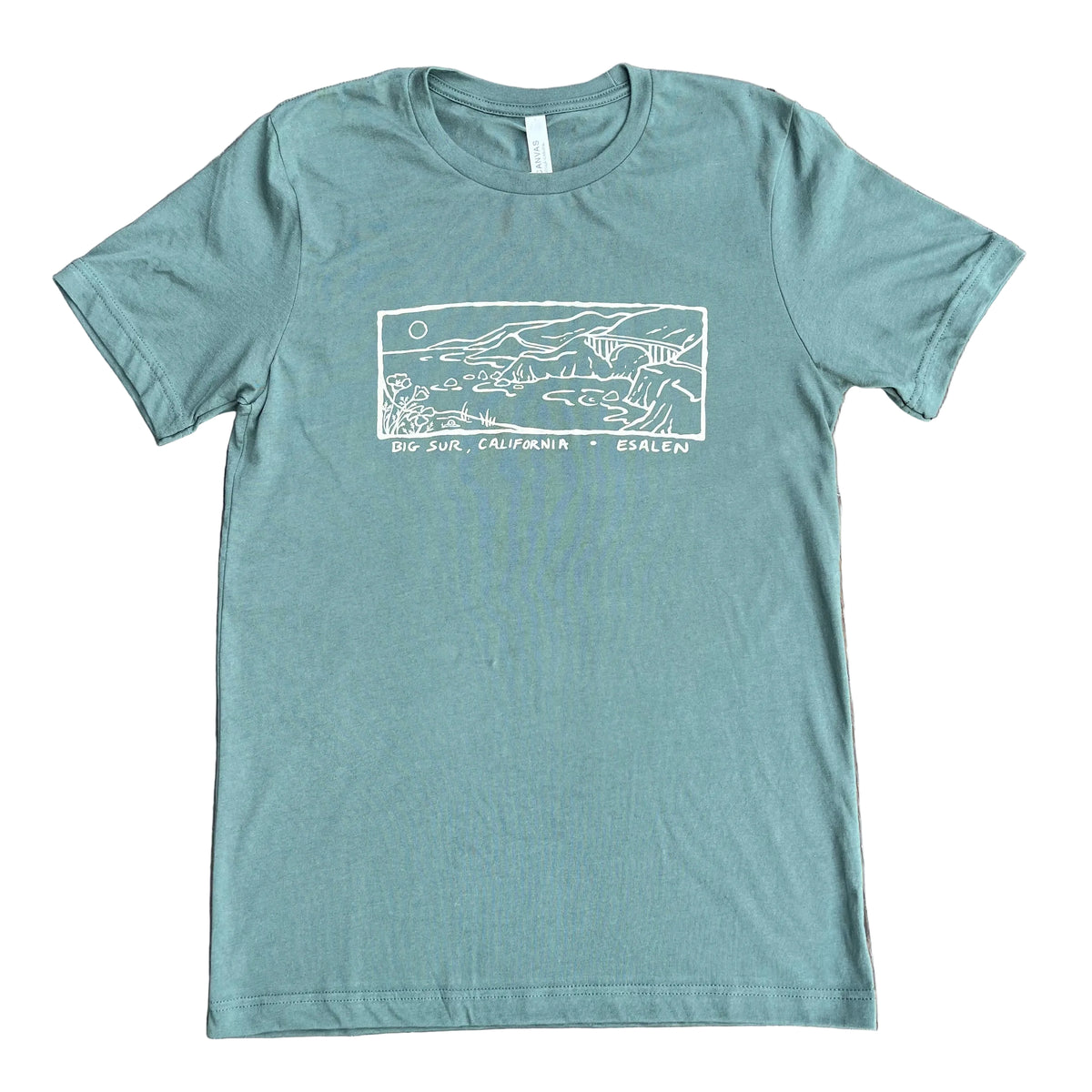 Esalen Big Sur Fire Relief T-Shirt in Pine Green