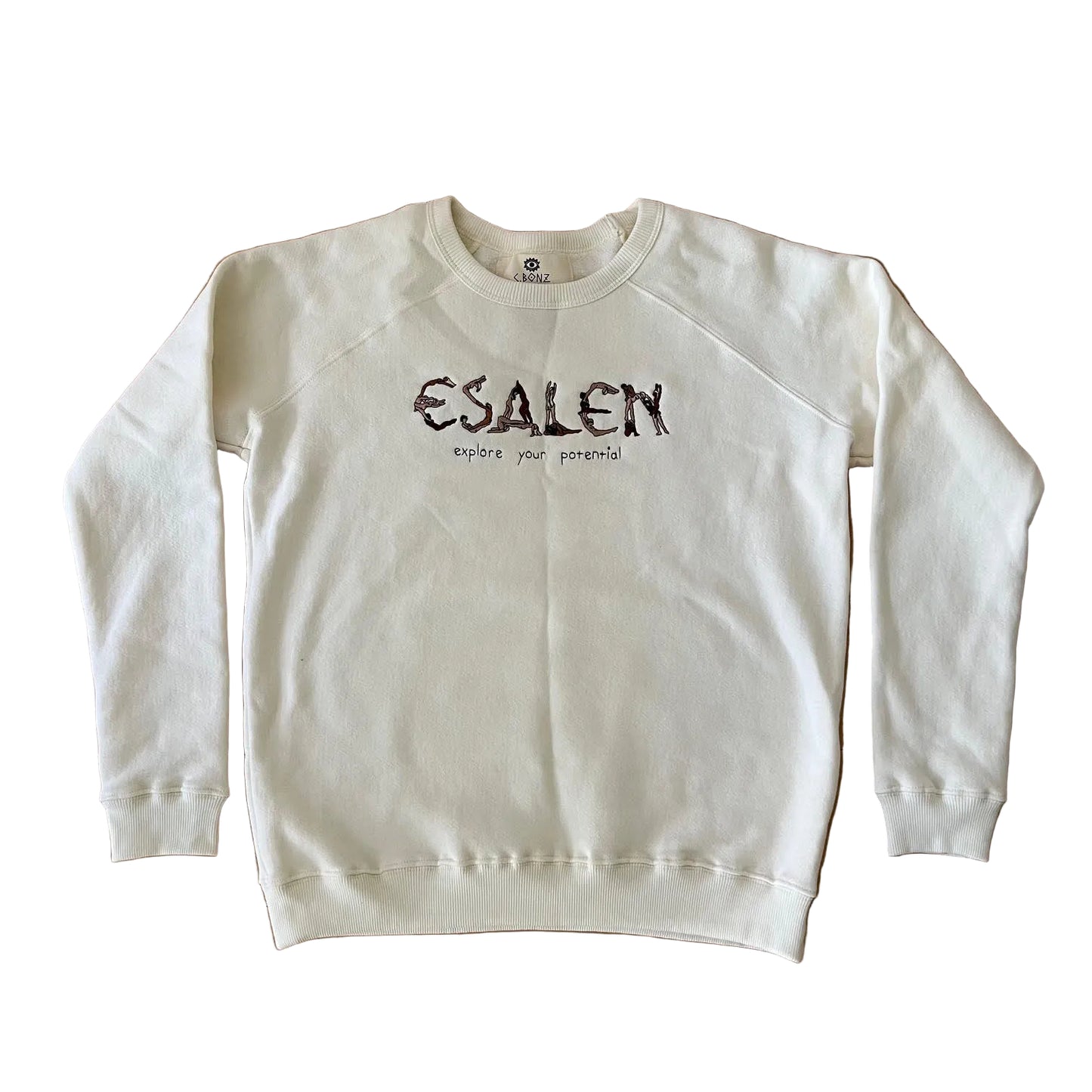 Esalen Explore Your Potential Embroidered Sweatshirt in Cream by C-Bonz x Esalen