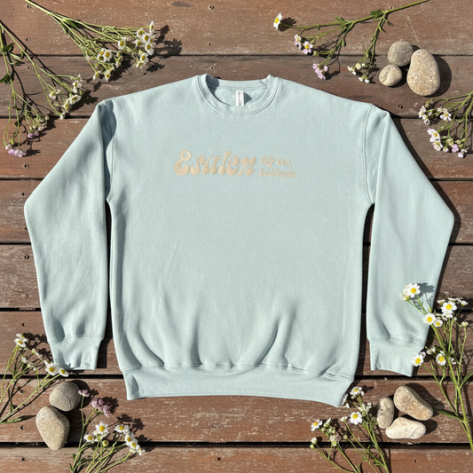 Esalen Big Sur California Logo Sweatshirt in Dusty Blue