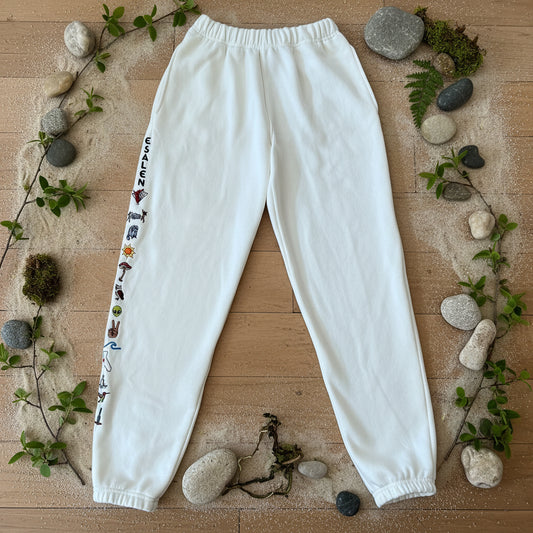 Esalen Embroidered Track Jogger Pant in Cream by C-Bonz x Esalen